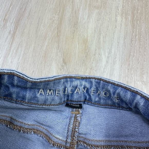 American Eagle Strigio Mom Jean Distressed Destroyed Ripped High Rise Jeans 0 - Picture 12 of 16